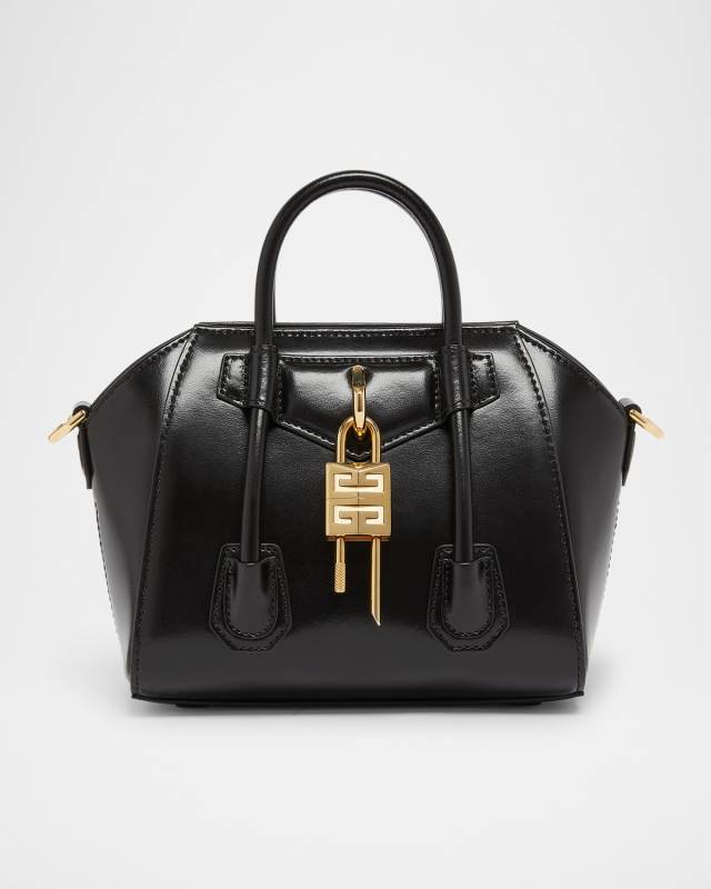 Antigona Toy Lock Top-Handle Bag in Leather